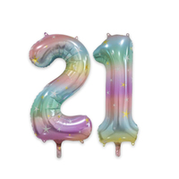21 Jumbo Foil Balloons - Pastel Rainbow
