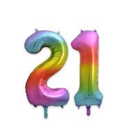 21 Jumbo Foil Balloons - Rainbow