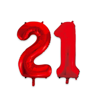 21 Jumbo Foil Balloons - Red