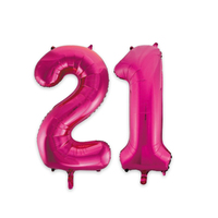 21 Jumbo Foil Balloons - Magenta