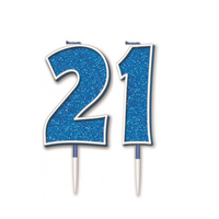 21 Sparkling Fizz Blue Candle Set