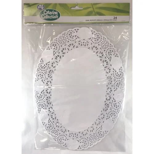 White Oval Doyley (26x35cm) - Pk 24