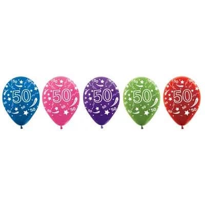 #50 All Over Print 12 Balloons (Asst. Colours) -