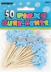 Light Blue Frilled Toothpicks - Pk 50
