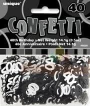 "40" Black & Silver Glitz Confetti (14g)