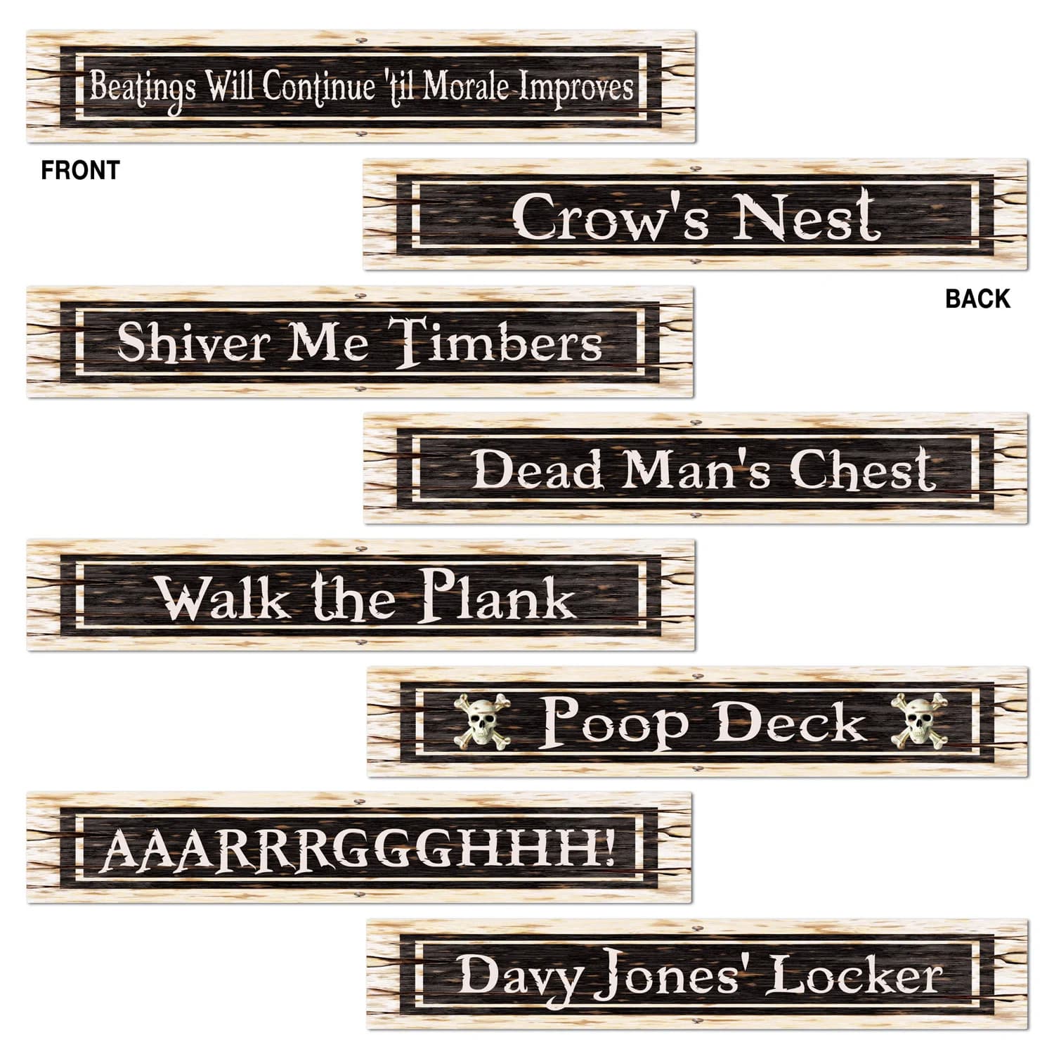 Pirate Street Sign Cutouts - Pk 4