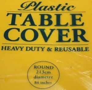 Yellow Round Plastic Tablecover