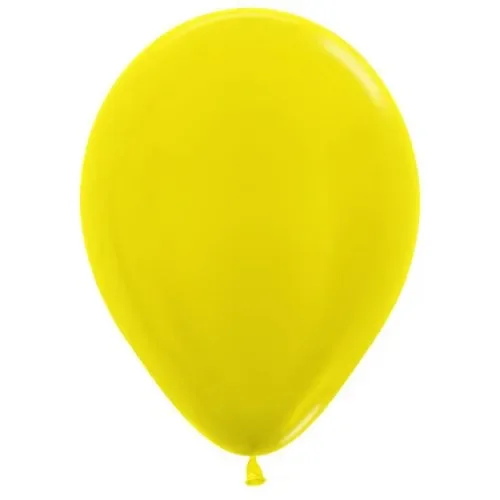 Pack of 100 - 12 Metallic Yellow Balloons