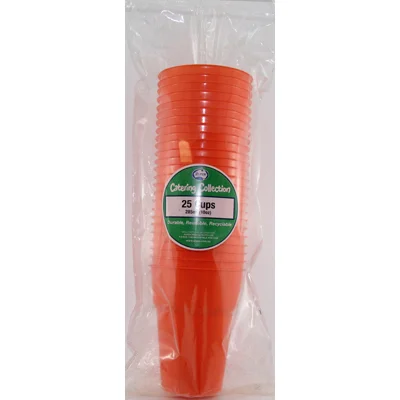 Reusable Orange Plastic Cups (285 ml) - Pk 20