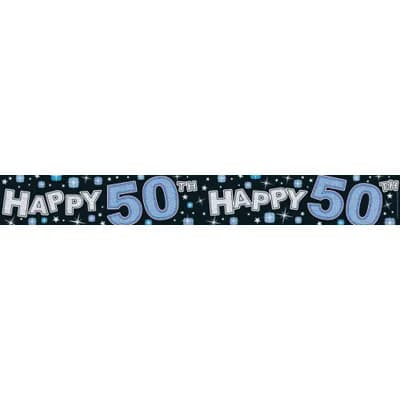 Blue & Black Happy 50th Banner