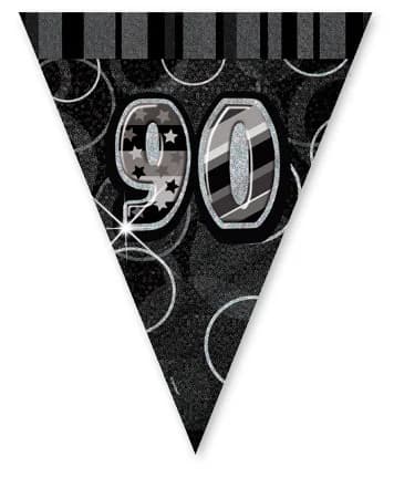 90th Glitz Flag Banner Black - 3.6m**