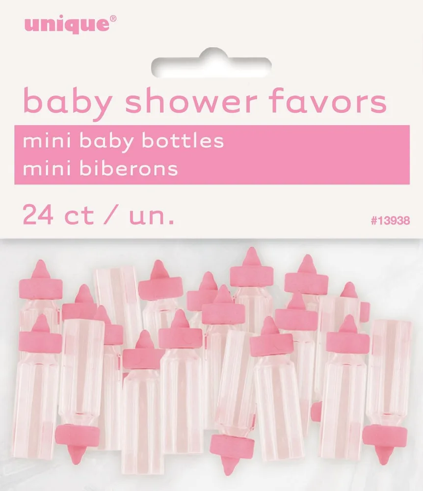 Pink Baby Shower Mini Bottles - Pk 24