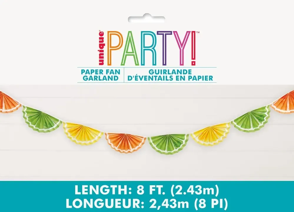 Citrus Fruit Paper Fan Garland 2.43m
