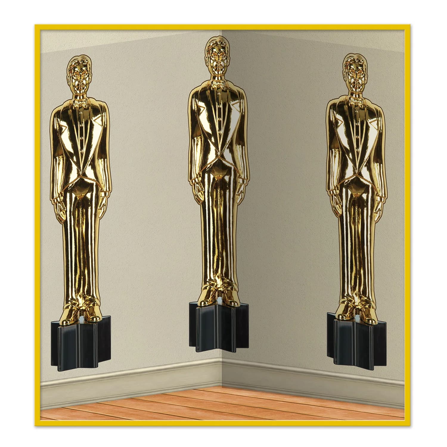Awards Night Male Statuettes Backdrop (1.2m x 9.1m)*