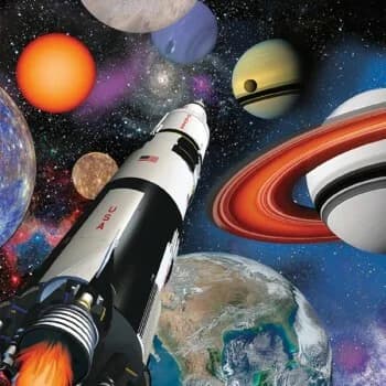 Space Blast Luncheon Napkins - Pk 16