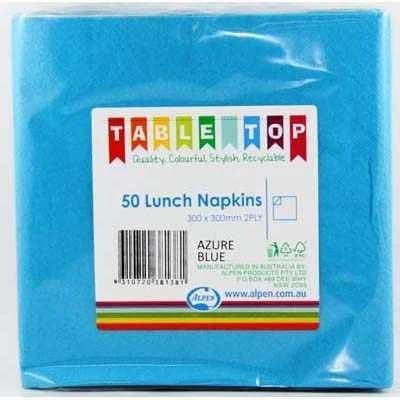 Azure Blue Lunch Napkins (33cm) - Pk 50