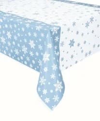 Snowflakes Printed Blue Rectangle Tablecover