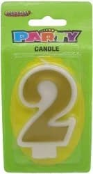 2 Birthday Candle - Gold/Silver**