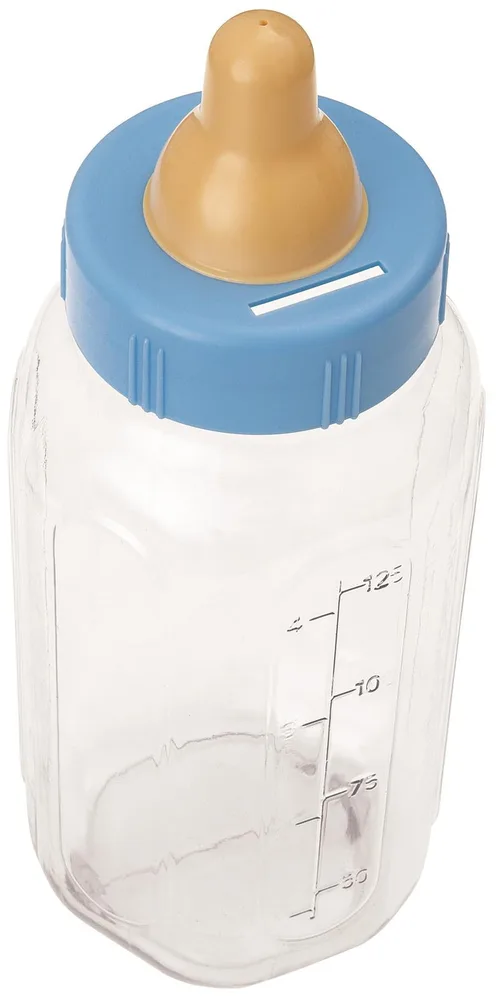 Blue Baby Bottle Bank - 11"