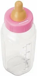 Pink Baby Bottle Bank - 11"