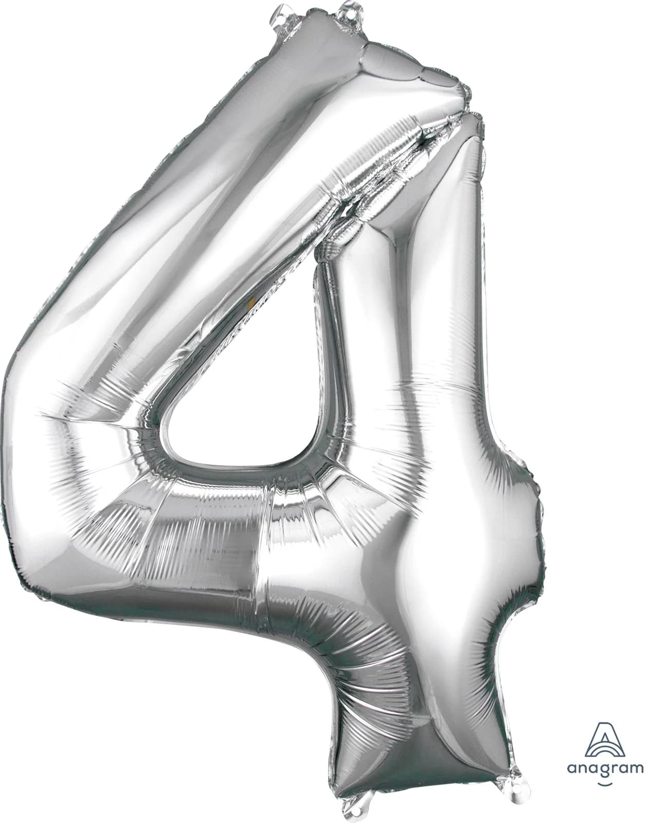 #4 Silver Supershape Foil Balloon - 66cm x 86cm