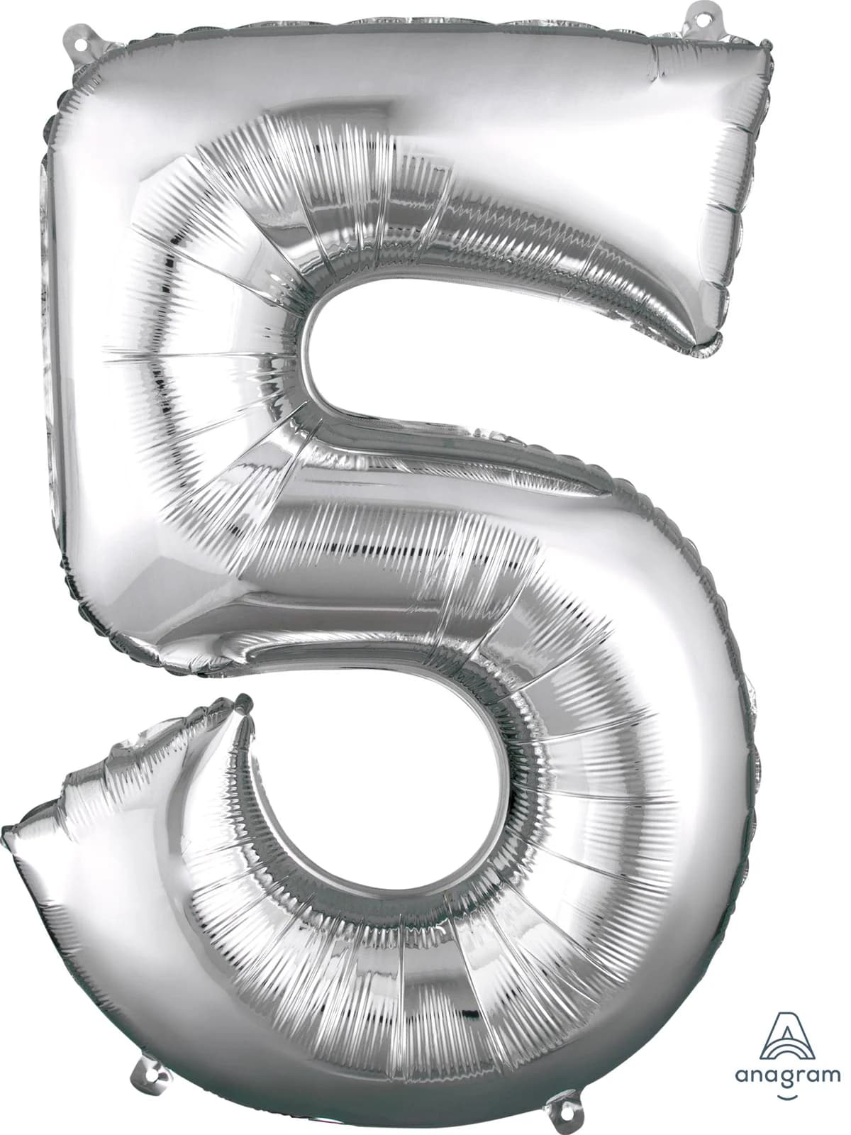 #5 Silver Supershape Foil Balloon - 53cm x 86cm