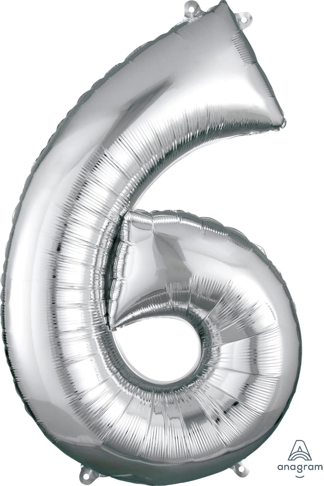 #6 Silver Supershape Foil Balloon - 58cm x 88cm