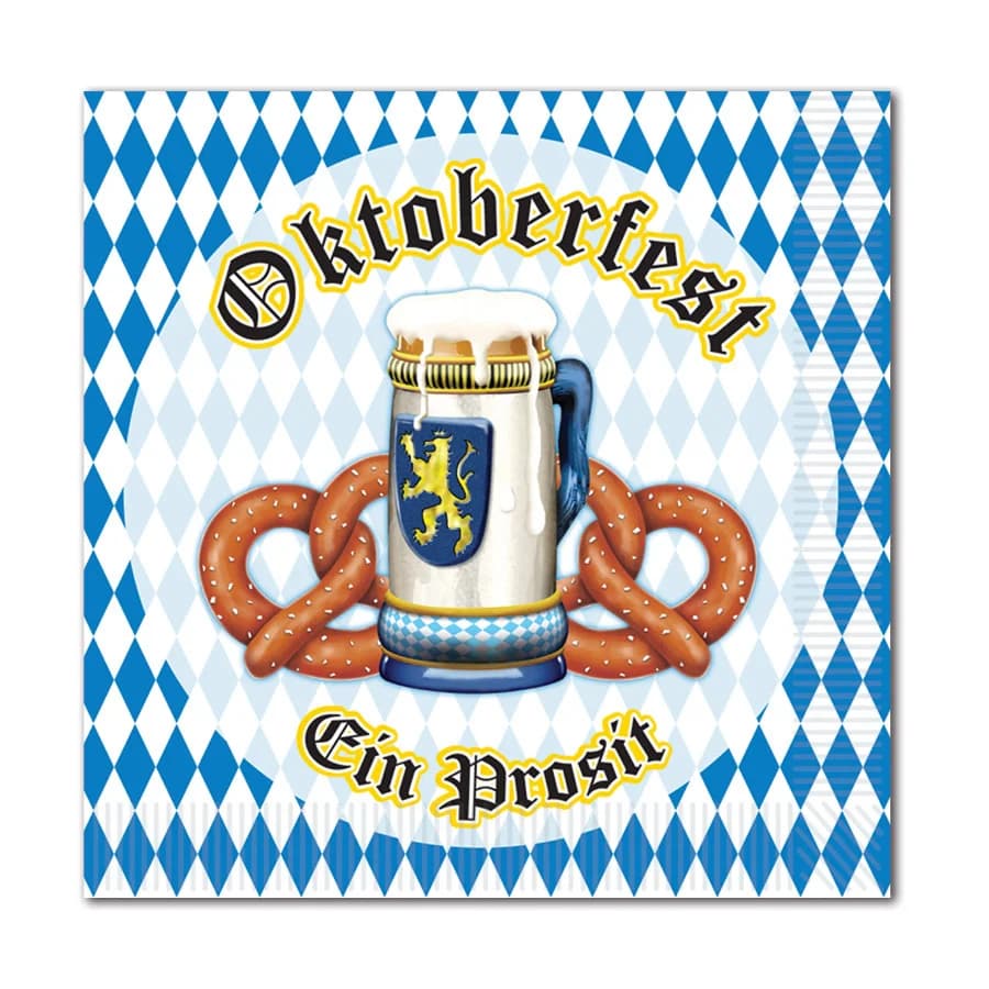 Oktoberfest Printed Paper Napkins (25x25cm) - Pk 16