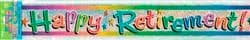 Happy Retirement Holographic Banner - 3.6m