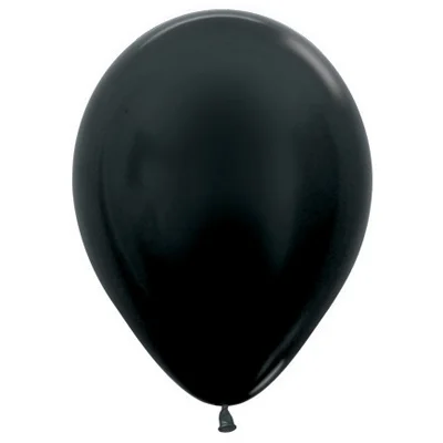 5" Metallic Black Balloons - Pk100