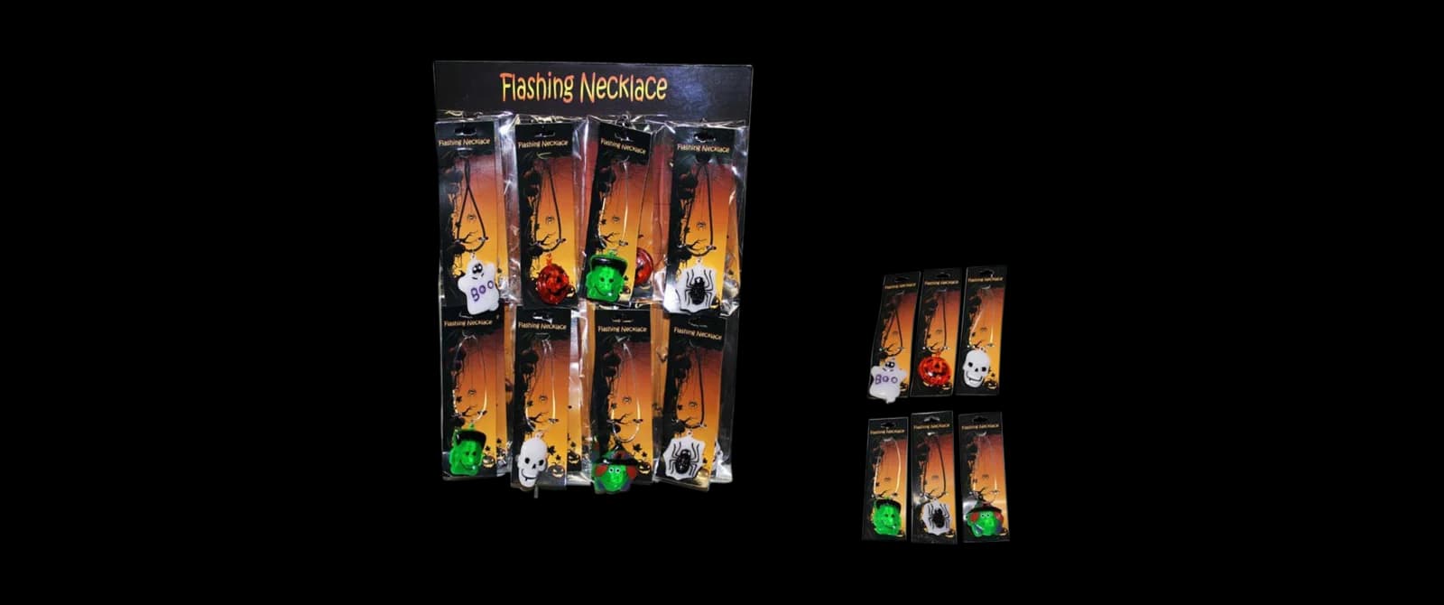 Halloween Flashing Necklace In Display