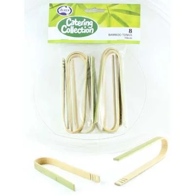 Bamboo tongs - 10cm, Pk 8.