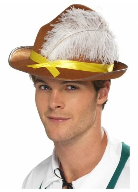 Brown Bavarian Hat with Feather