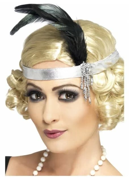 Silver Satin Charleston Headband