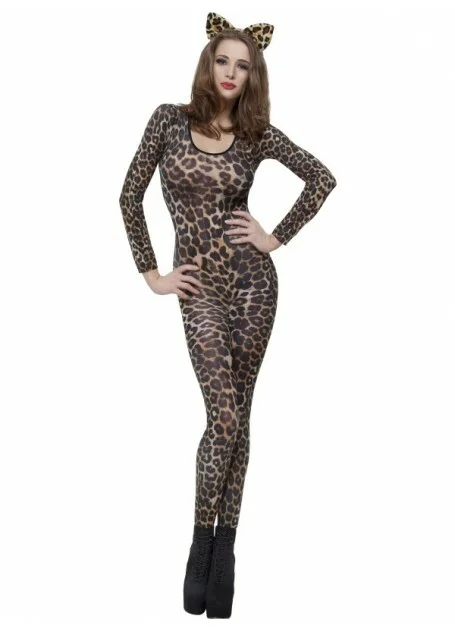 Women's Cheetah Print Bodysuit Costume