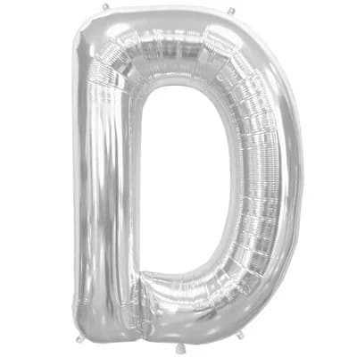 34" Letter D Silver Foil Balloon