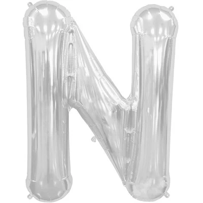34" Letter N Silver Foil Balloon
