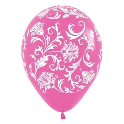 12" All Around Pink Damask - Pk 50
