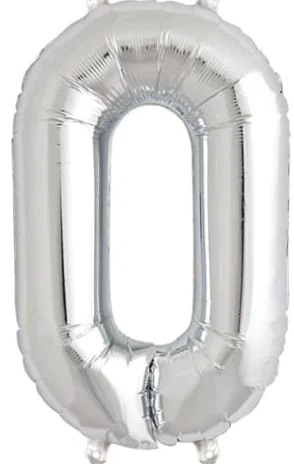 Number 0 Silver Foil Balloon (86cm)