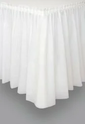 White Plastic Table Skirt (73.6cm x 4.26m)