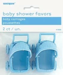 Baby carriage favors in blue - pack of 2.