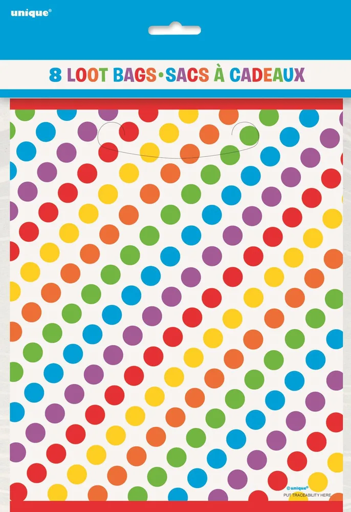 Rainbow Birthday Loot Bags - Pk 8