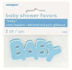 Blue "Baby" Cake Toppers - Pk 2*