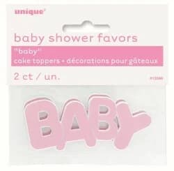 Pink "Baby" Cake Toppers - Pk 2*