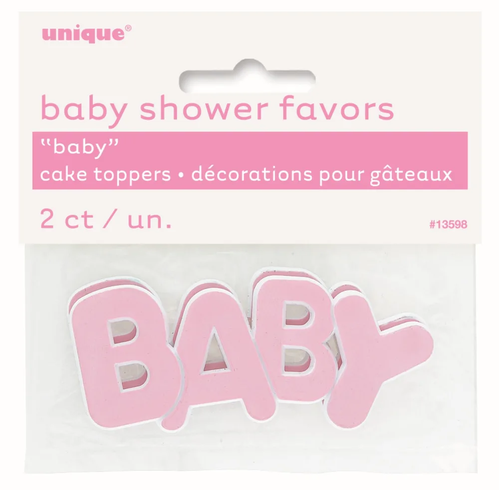 Pink "Baby" Cake Toppers - Pk 2*