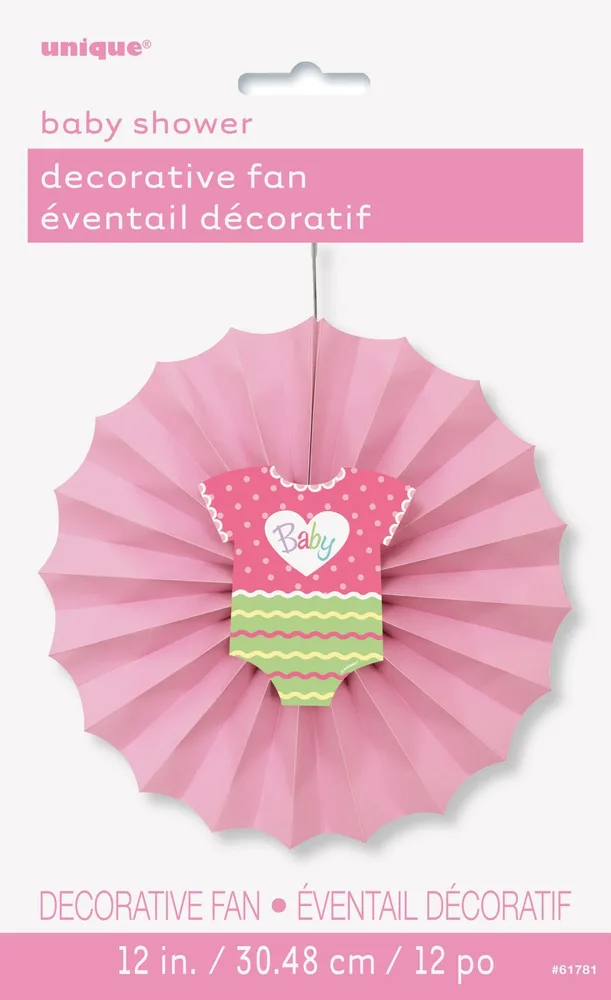 Baby Shower Decorative Fan - Pink*