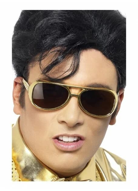 Elvis Lives Gold Sunglasses