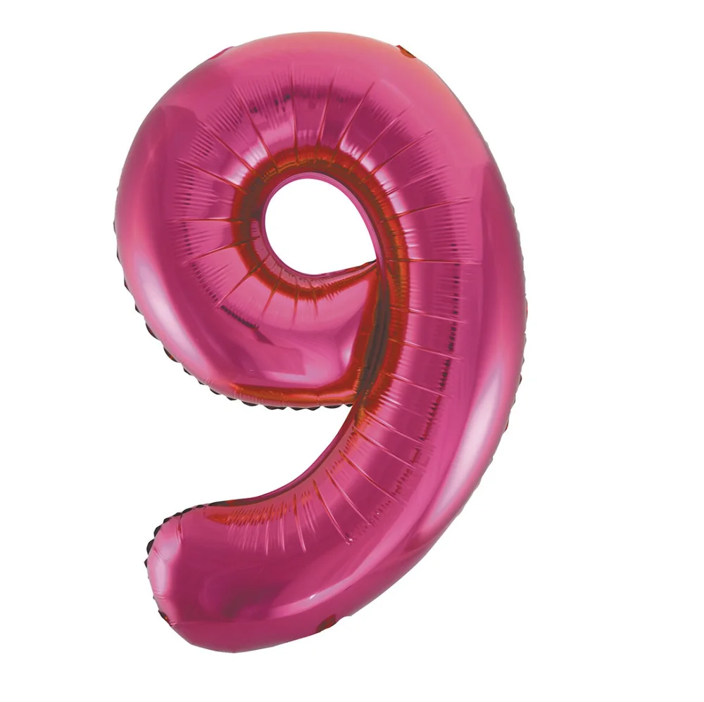Number 9 Foil Balloon (86cm) – Hot Pink
