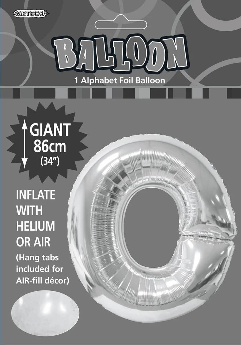 Letter O Silver 34" Foil Balloon