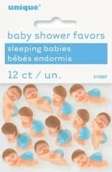12 Small Plastic Babies With Blue Diapers